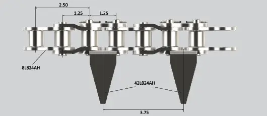 2. #100 Chain with 42L824AH&8L824AH for 120L & 121L
