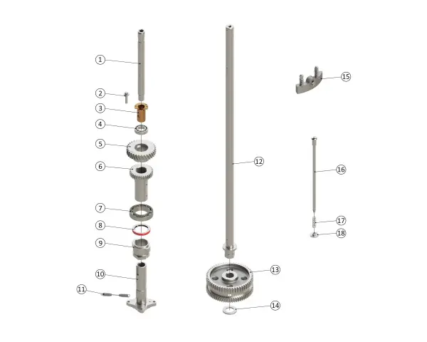 02. 50P & 59P Seaming Turret Shaft 16 Rev