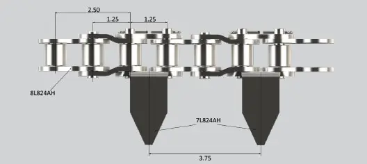 1. #100 Chain with 7L824AH&8L824AH for 120L & 121L
