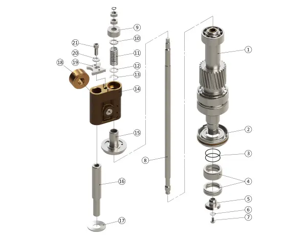 25. 120L Seaming Spindle with Knockout Rod
